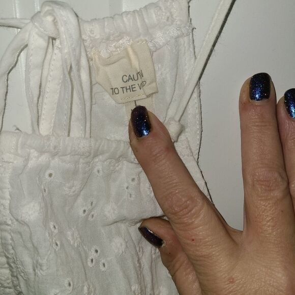 Caution to the wind Eyelet Spaghetti strap top - Picture 2 of 4